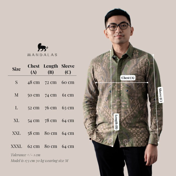Mandalas Koko Premium Men's Long Sleeve Batik Shirt
