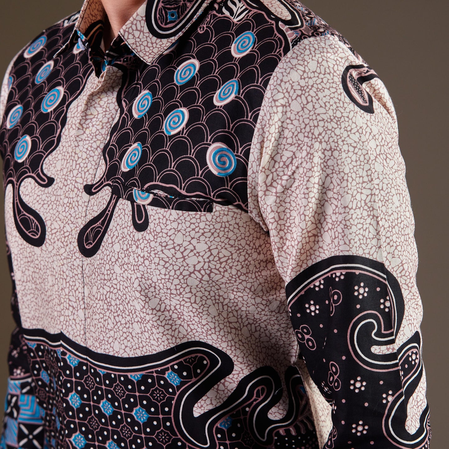 Dibsidian - Mandalas Premium Men's Long Sleeve Batik Shirt