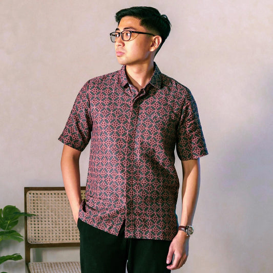 Kabata - Mandalas Premium Men's Short Sleeve Batik Shirt