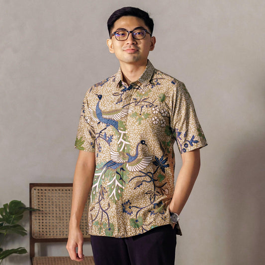 Tridanta - Mandalas Premium Men's Short Sleeve Batik Shirt