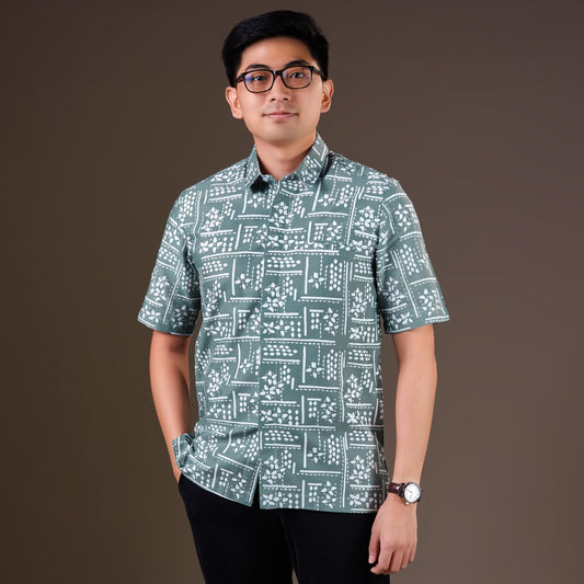 Conteni - Mandalas Premium Men's Short Sleeve Batik Shirt