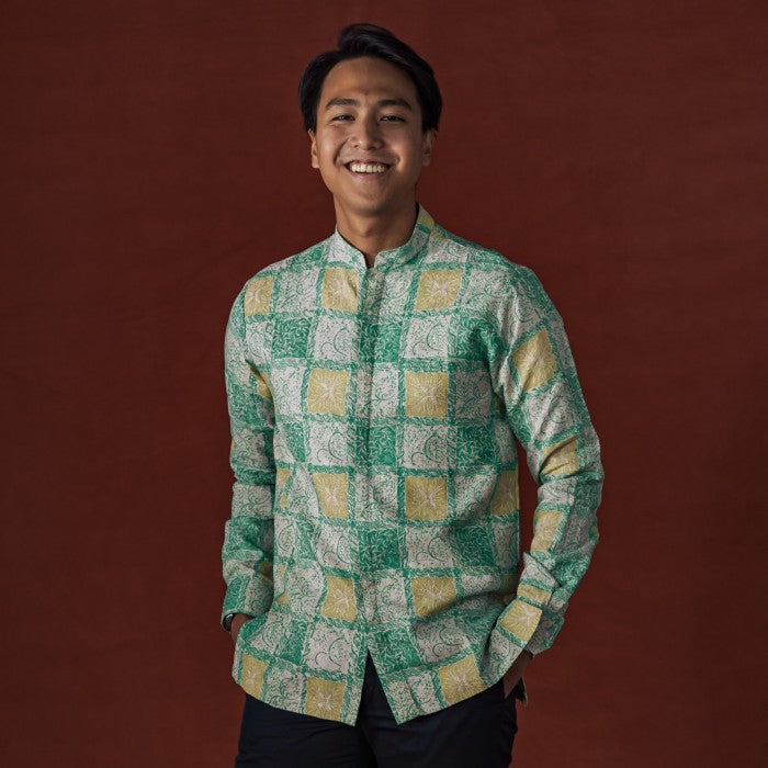 Mandalas Koko Premium Men's Long Sleeve Batik Shirt