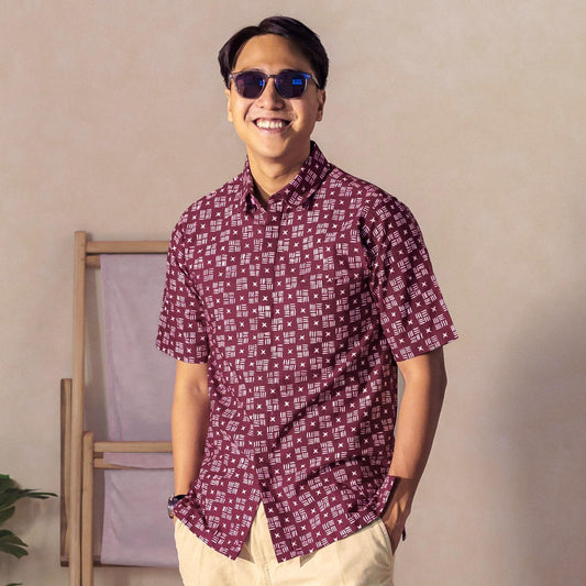 Claret - Mandalas Kemeja Batik Pria Premium Lengan Pendek