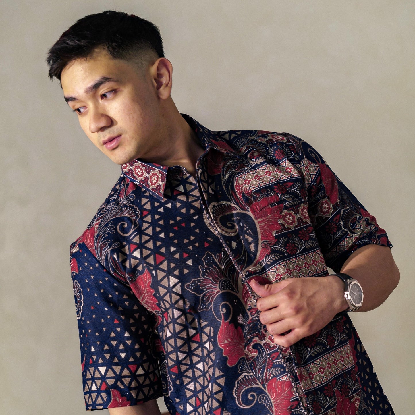 Ocean - Mandalas Premium Men's Short Sleeve Batik Shirt