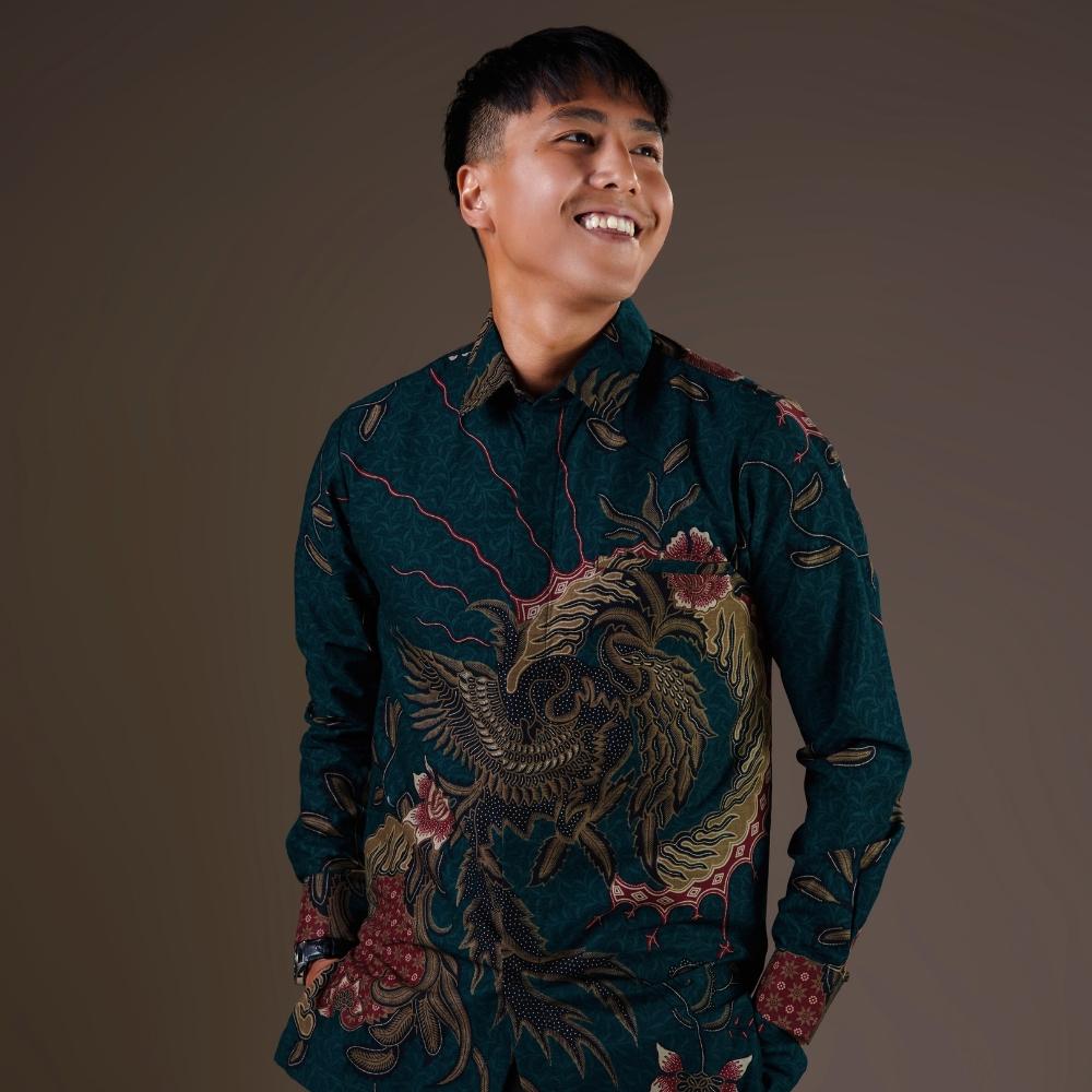 Grande - Mandalas Premium Men's Long Sleeve Batik Shirt