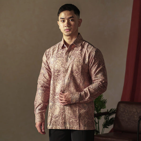 Mazen - Mandalas Premium Men's Long Sleeve Batik Shirt