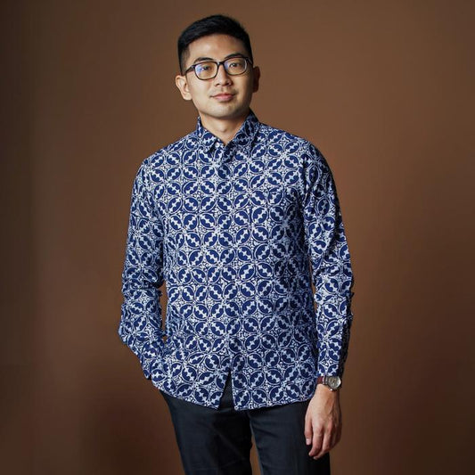 Lavite - Mandalas Premium Men's Long Sleeve Batik Shirt