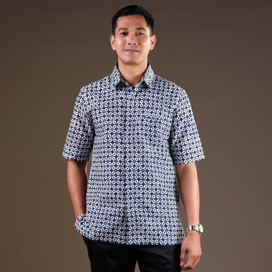 Ritara - Mandalas Premium Men's Short Sleeve Batik Shirt