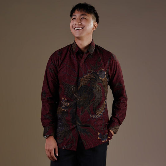 Grandara - Mandalas Premium Men's Long Sleeve Batik Shirt