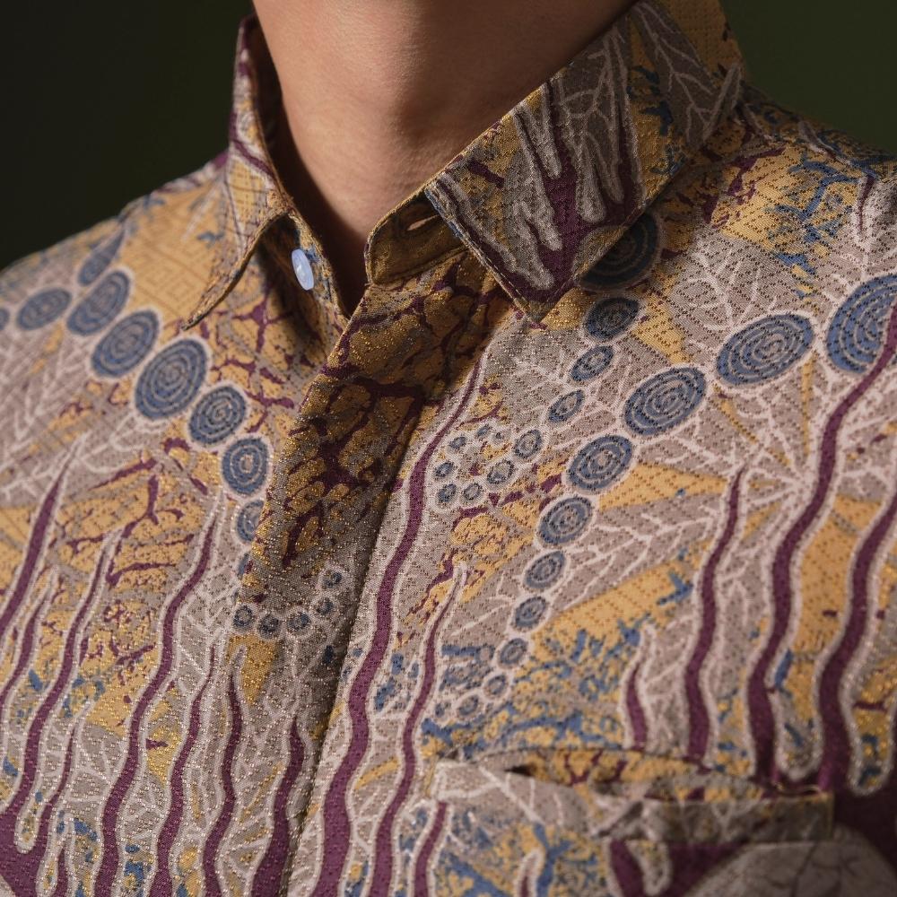 Firening - Mandalas Premium Men's Long Sleeve Batik Shirt