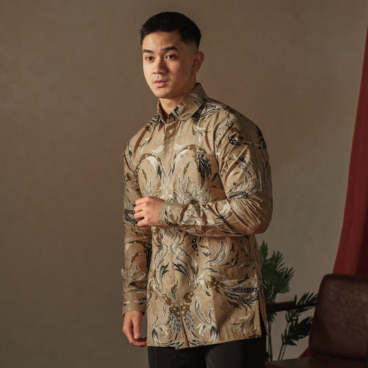 Masaki - Mandalas Premium Men's Long Sleeve Batik Shirt