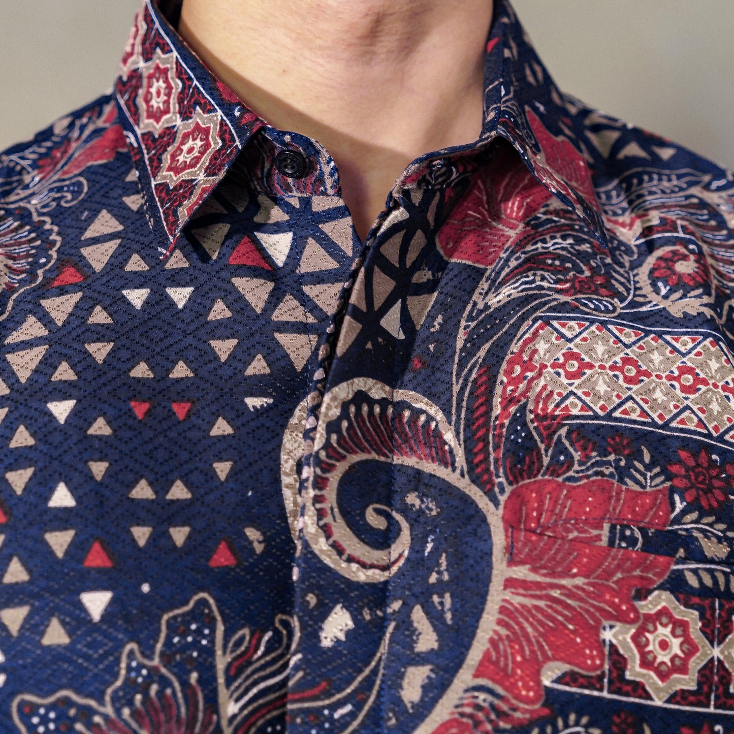 Ocean - Mandalas Premium Men's Short Sleeve Batik Shirt