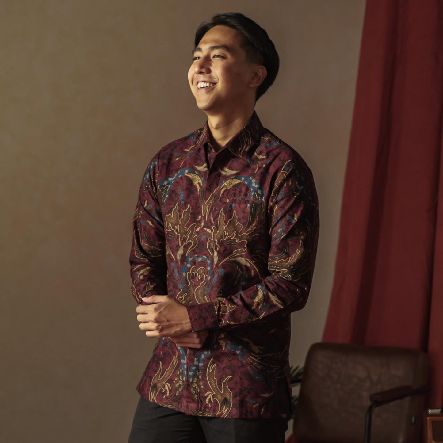 Masuri - Mandalas Premium Men's Long Sleeve Batik Shirt