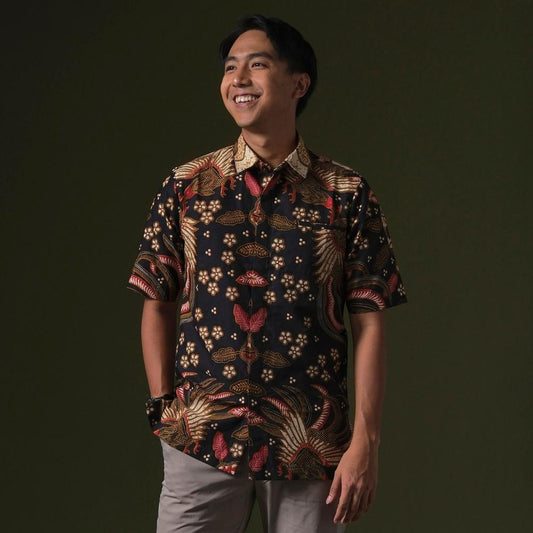 Simatam - Mandalas Premium Men's Short Sleeve Batik Shirt