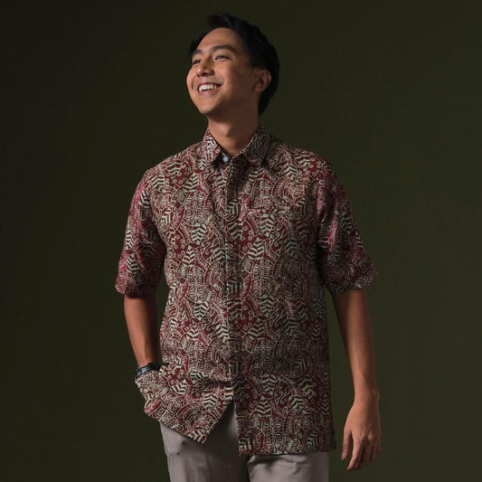 Maruna - Mandalas Premium Men's Short Sleeve Batik Shirt
