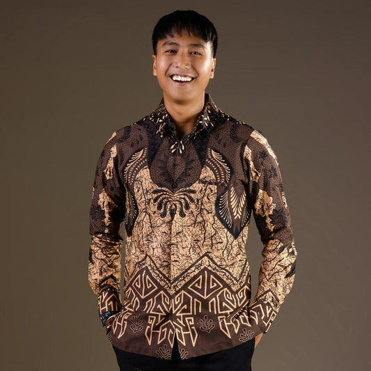 Geson - Mandalas Premium Men's Long Sleeve Batik Shirt