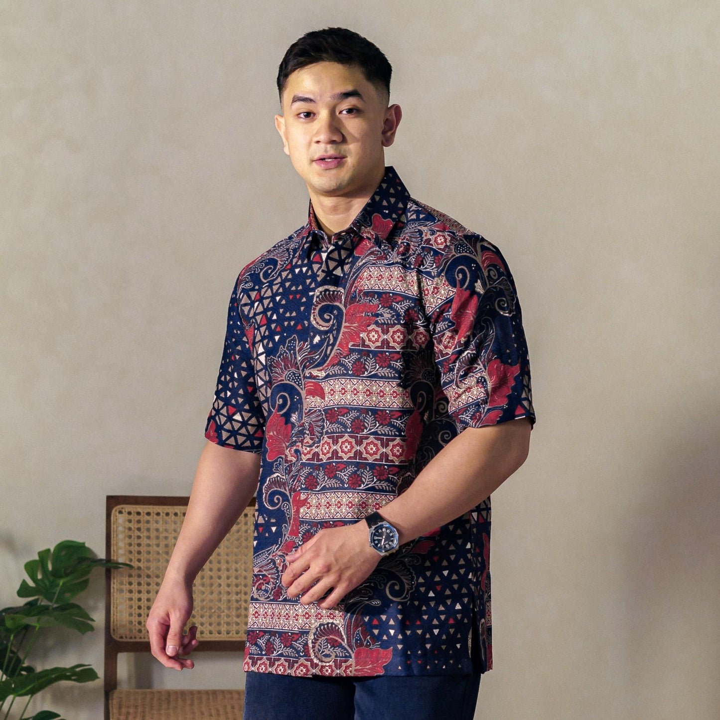 Ocean - Mandalas Premium Men's Short Sleeve Batik Shirt
