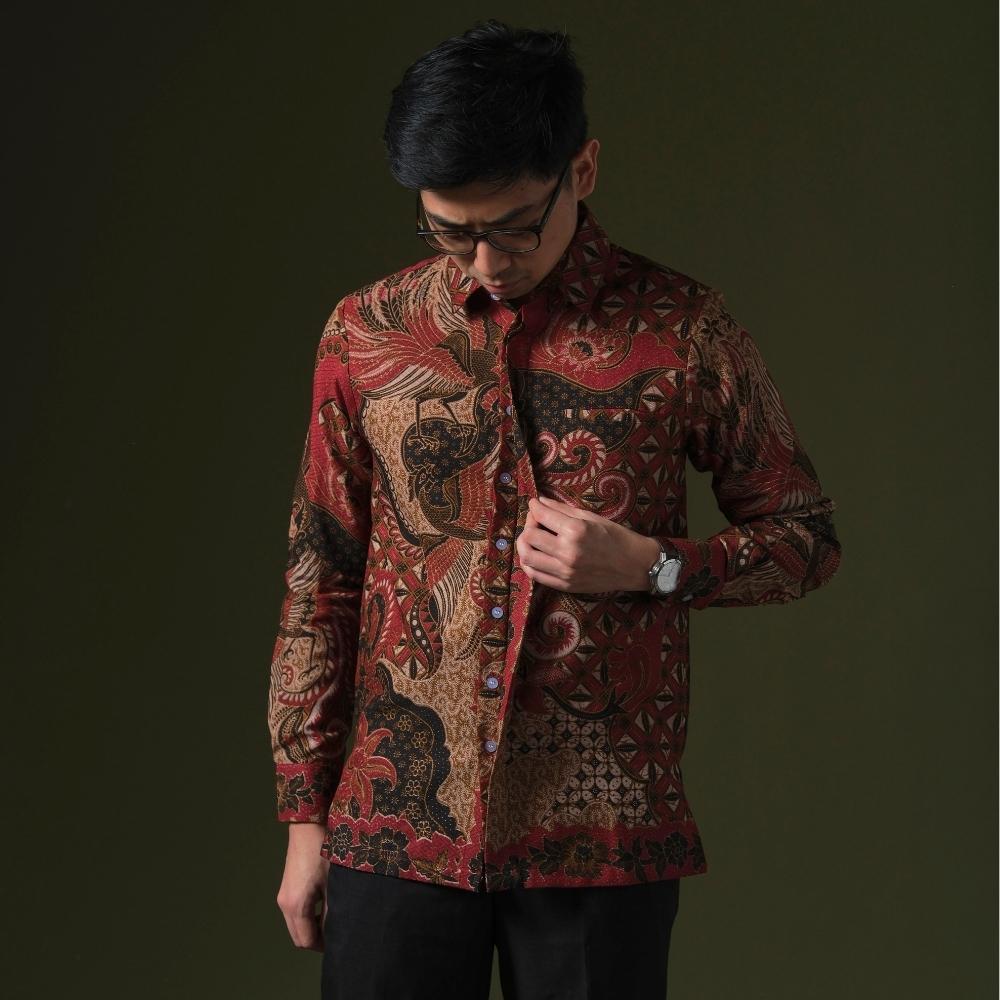 Firdara - Mandalas Premium Men's Long Sleeve Batik Shirt