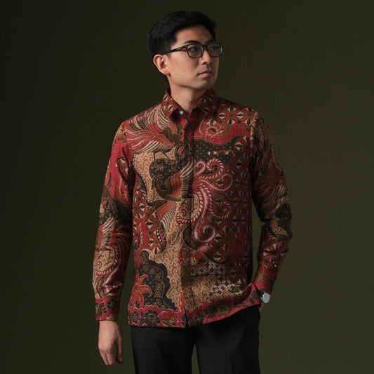 Firdara - Mandalas Premium Men's Long Sleeve Batik Shirt