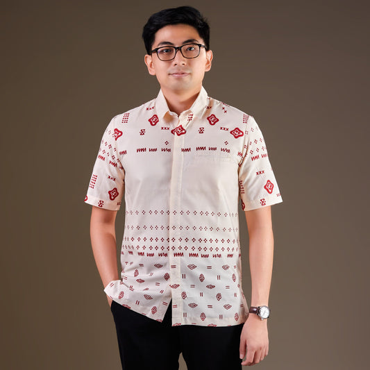 Putu - Mandalas Premium Men's Short Sleeve Batik Shirt