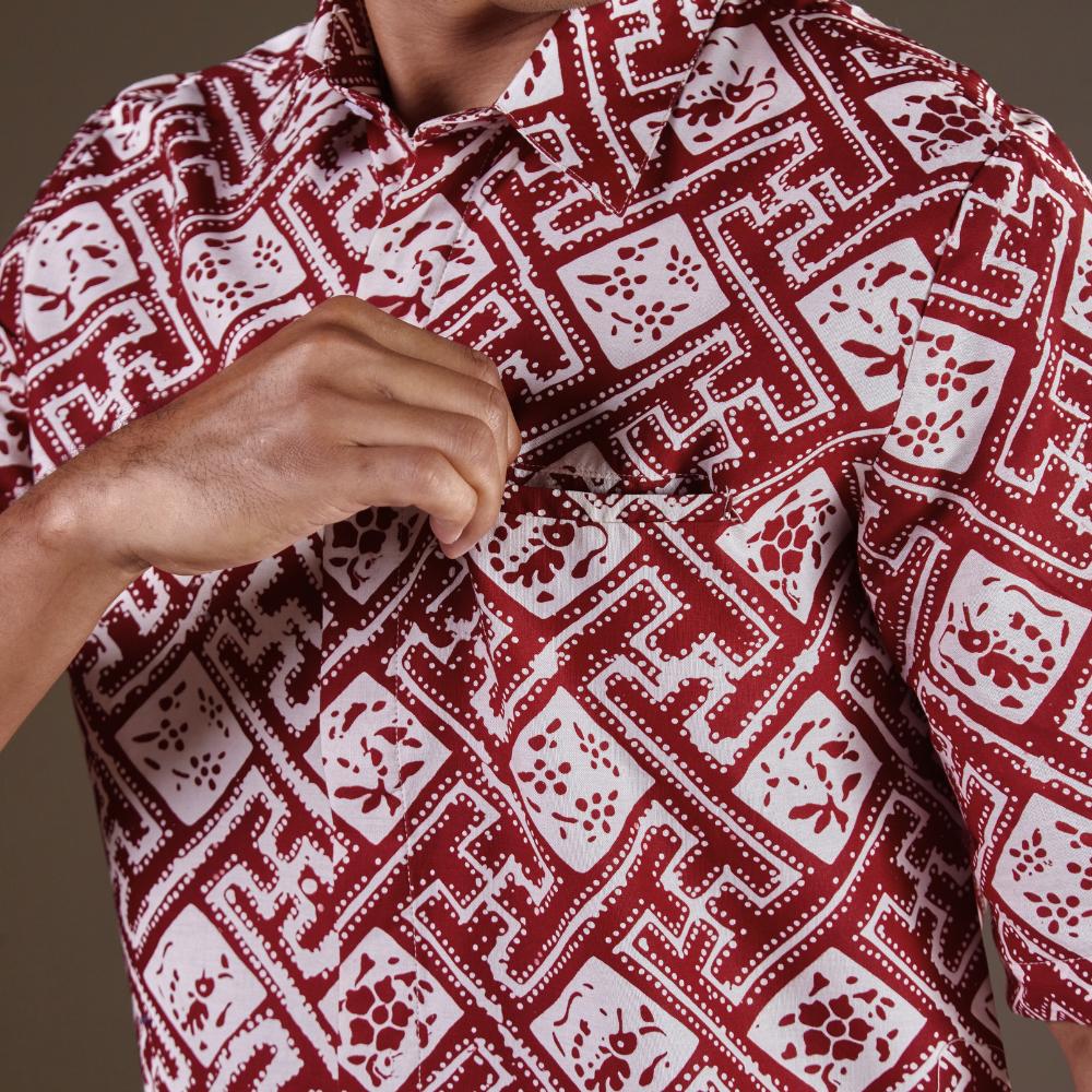 Romarum - Mandalas Kemeja Batik Pria Premium Lengan Pendek