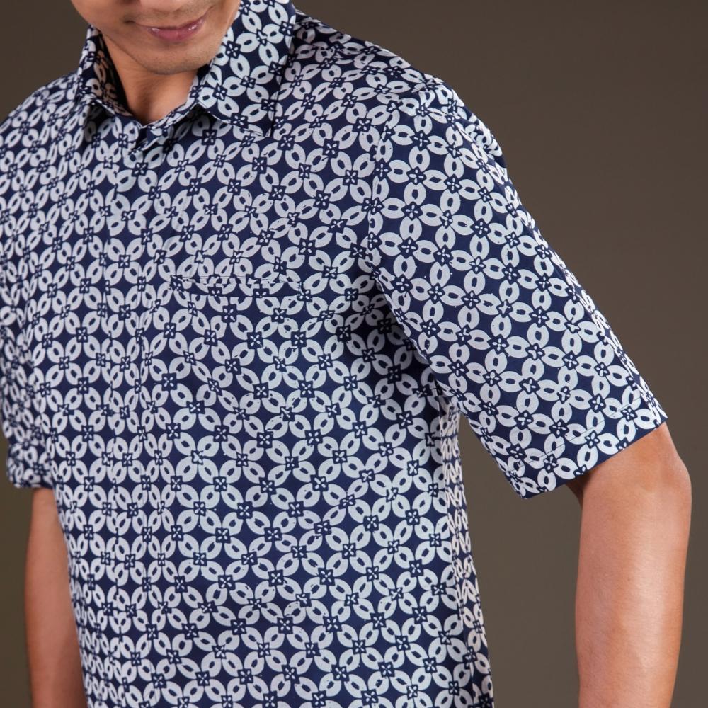 Ritara - Mandalas Premium Men's Short Sleeve Batik Shirt