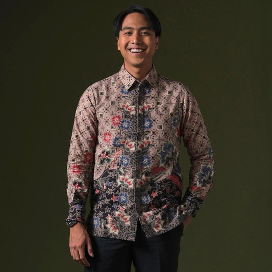 Lokanata - Mandalas Premium Men's Long Sleeve Batik Shirt