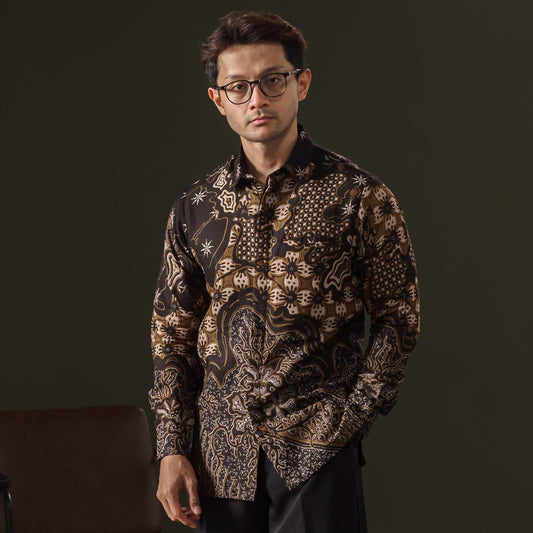 Semidian - Mandalas Premium Men's Long Sleeve Batik Shirt