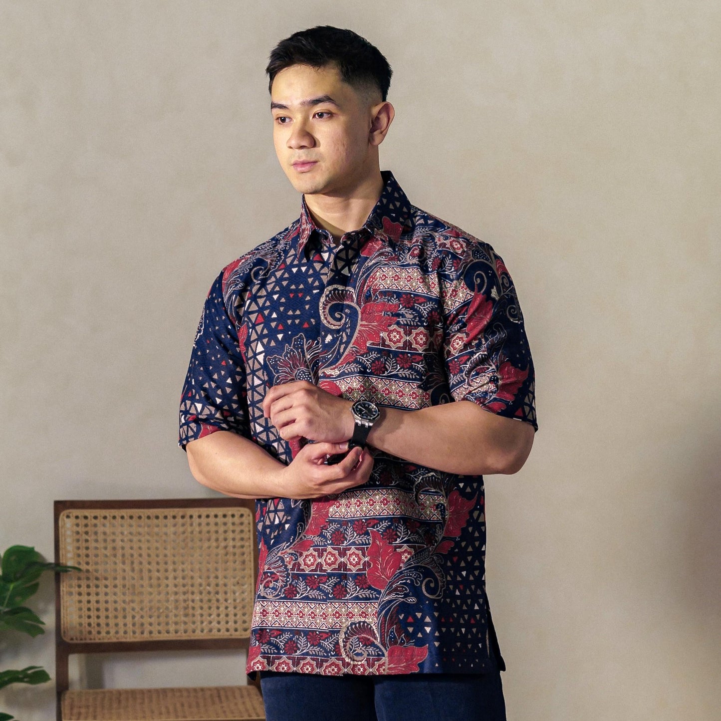 Ocean - Mandalas Premium Men's Short Sleeve Batik Shirt
