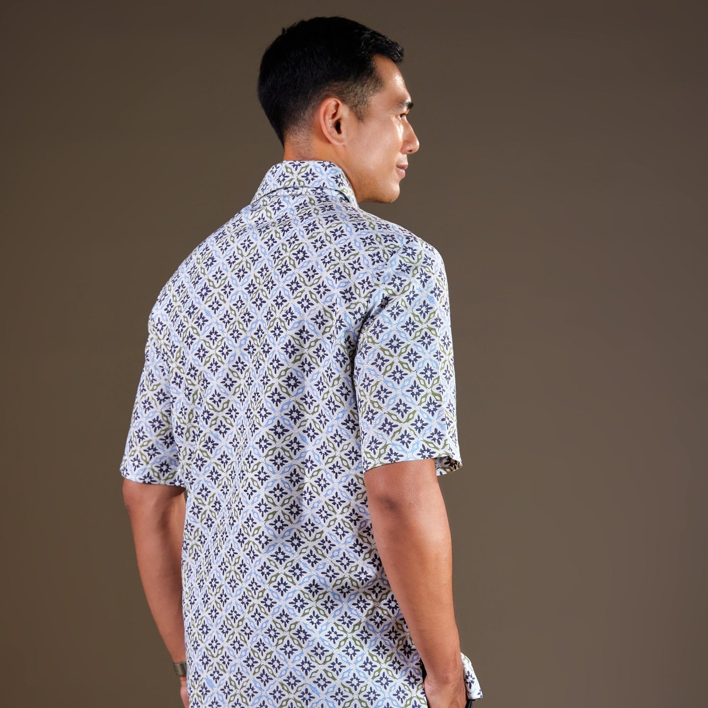 Chevron - Mandalas Premium Men's Short Sleeve Batik Shirt