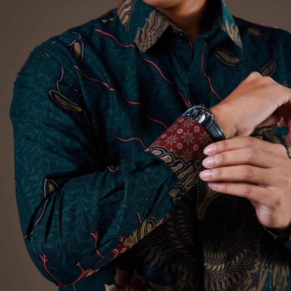Grande - Mandalas Premium Men's Long Sleeve Batik Shirt