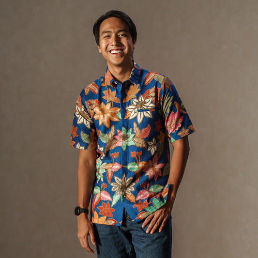 Melatiru - Mandalas Premium Men's Short Sleeve Batik Shirt