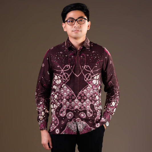 Genta - Mandalas Premium Men's Long Sleeve Batik Shirt