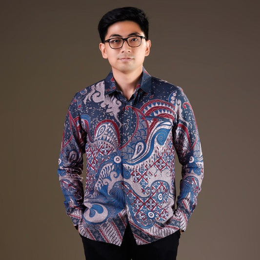 Yumatos - Mandalas Premium Men's Long Sleeve Batik Shirt