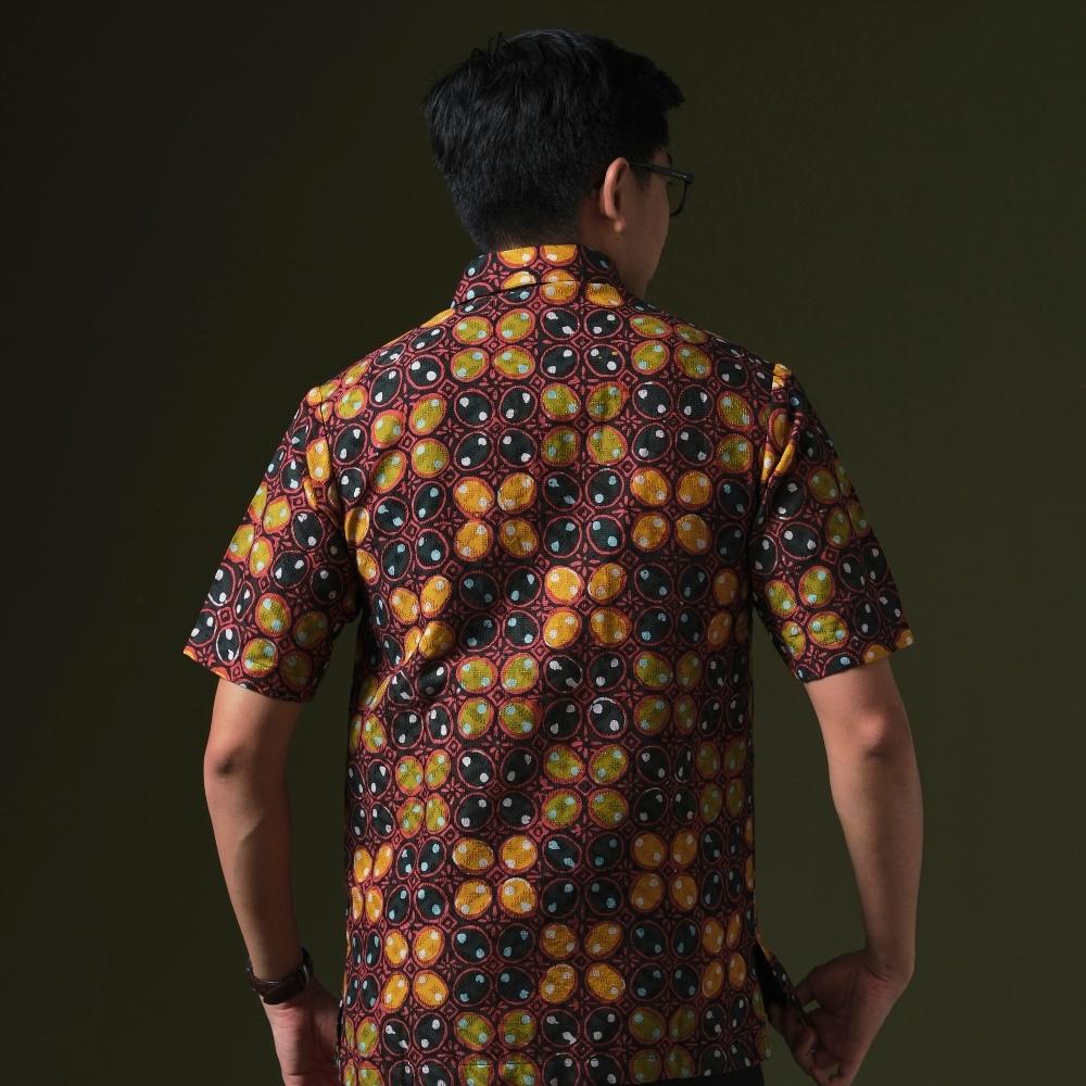 Panca - Mandalas Premium Men's Short Sleeve Batik Shirt