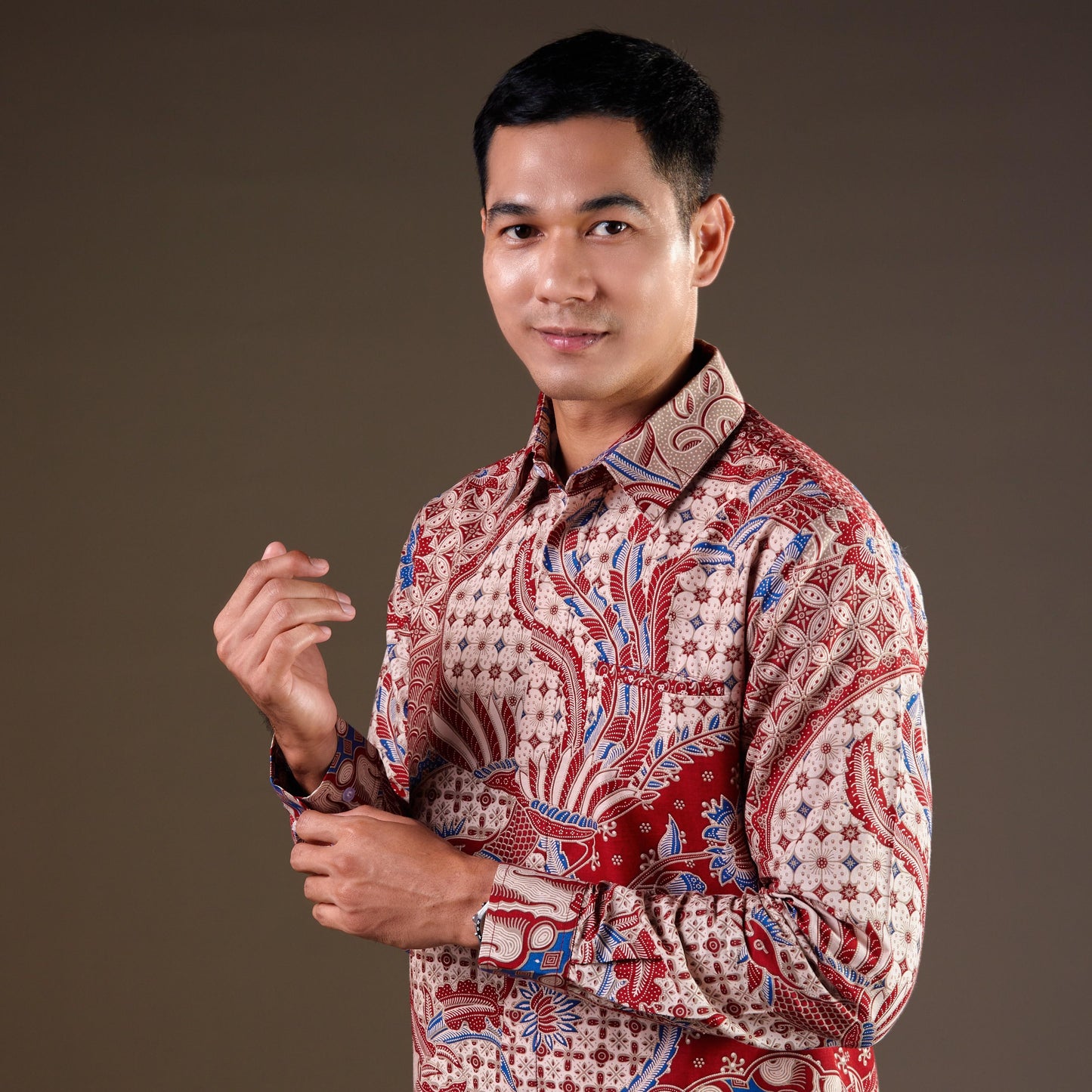 Meiberi - Mandalas Premium Men's Long Sleeve Batik Shirt
