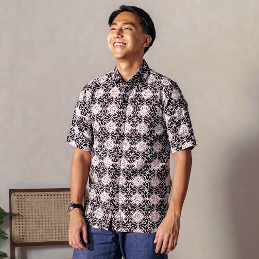 Clova - Mandalas Premium Men's Short Sleeve Batik Shirt