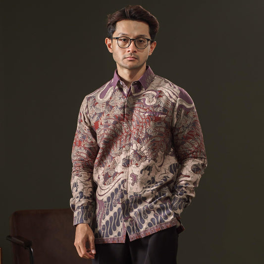 Arakan - Mandalas Premium Men's Long Sleeve Batik Shirt
