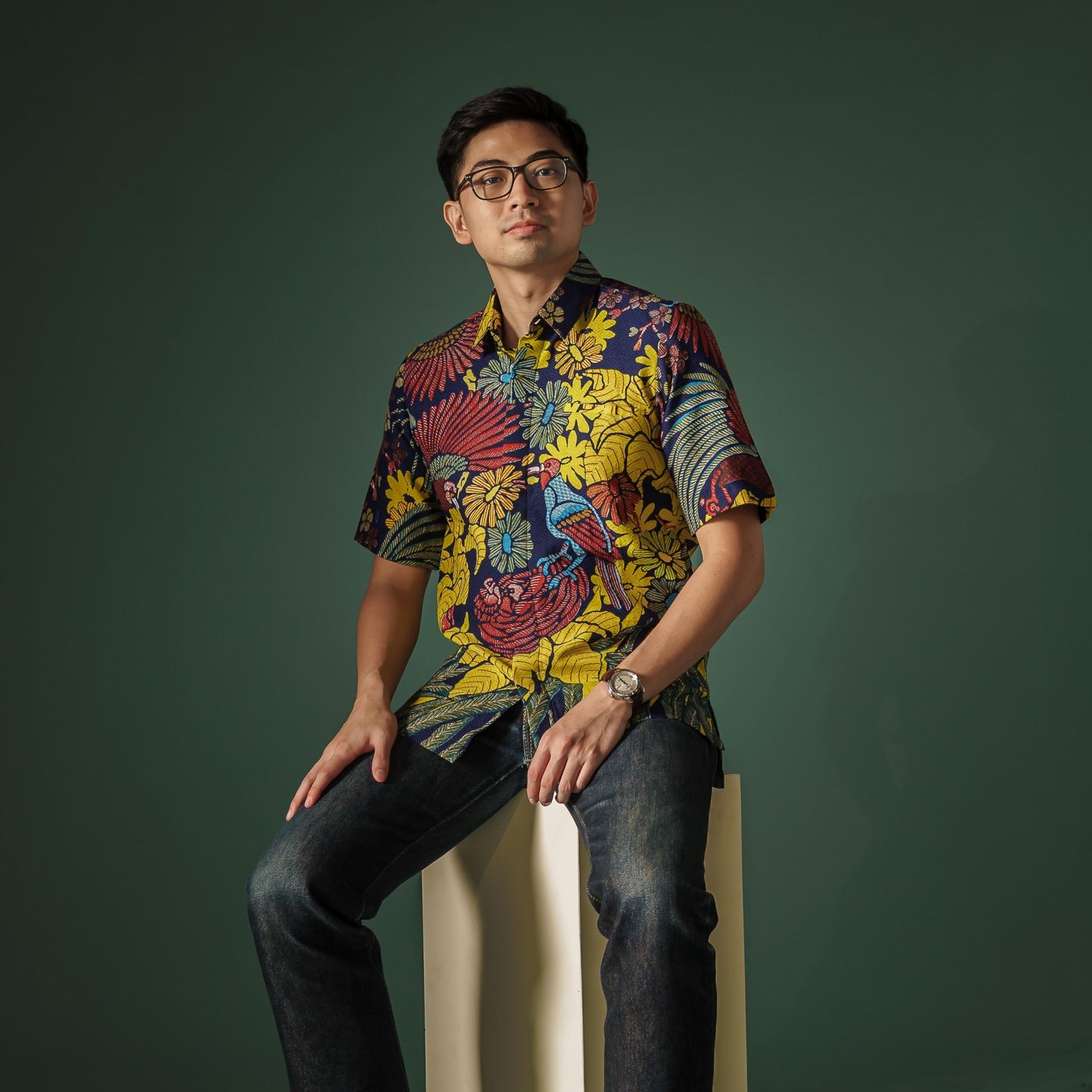 Rangbu - Mandalas Premium Men's Short Sleeve Batik Shirt