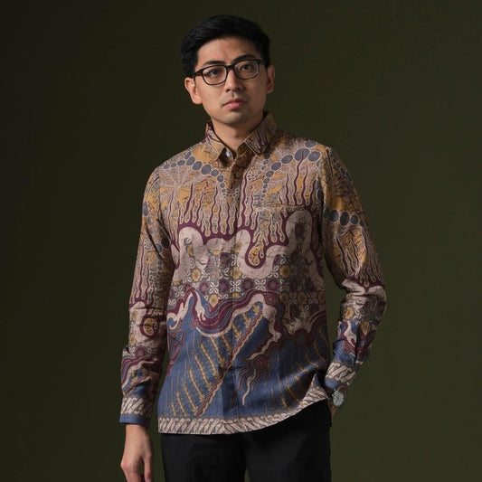 Firening - Mandalas Premium Men's Long Sleeve Batik Shirt