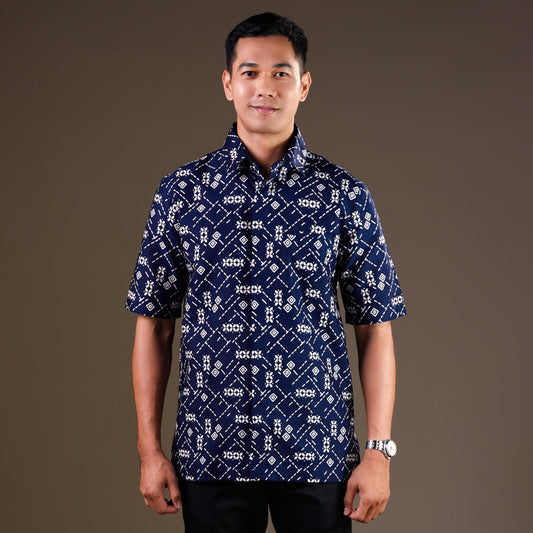 Naru - Mandalas Premium Men's Short Sleeve Batik Shirt