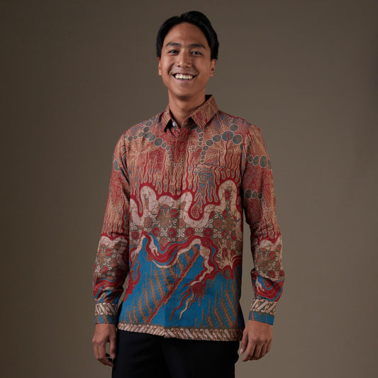 Firetum - Mandalas Kemeja Batik Pria Premium Lengan Panjang