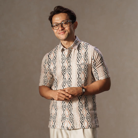 Woven - Mandalas Premium Men's Short Sleeve Batik Shirt
