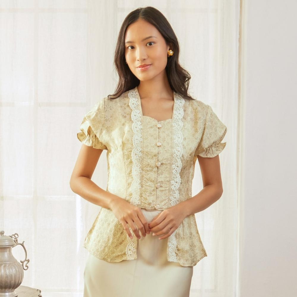Sarina - Mandalas Baju Kerja Atasan Batik Blouse Wanita Modern