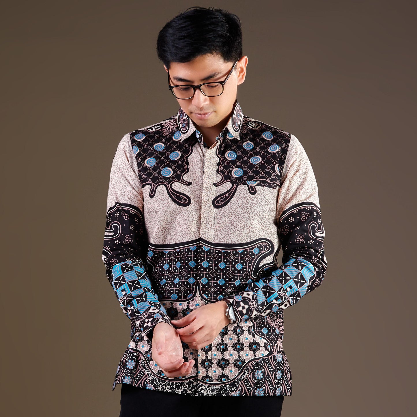 Dibsidian - Mandalas Premium Men's Long Sleeve Batik Shirt