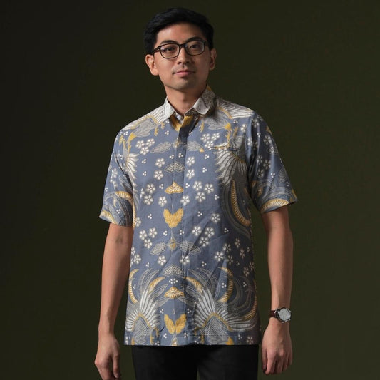 Simaranga - Mandalas Premium Men's Short Sleeve Batik Shirt
