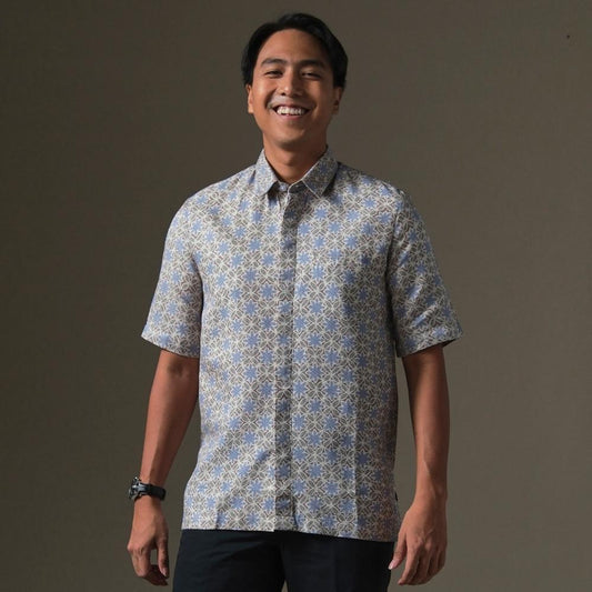 Amago - Mandalas Premium Men's Short Sleeve Batik Shirt