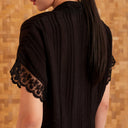 Celine Black Short Sleeve - Mandalas Women’s Modern Embroidered Cotton Kebaya Top