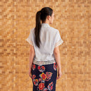 Celine Ice Blue Short Sleeve - Mandalas Women’s Modern Embroidered Cotton Kebaya Top
