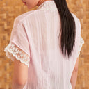 Celine Sakura Short Sleeve - Mandalas Women’s Modern Embroidered Cotton Kebaya Top
